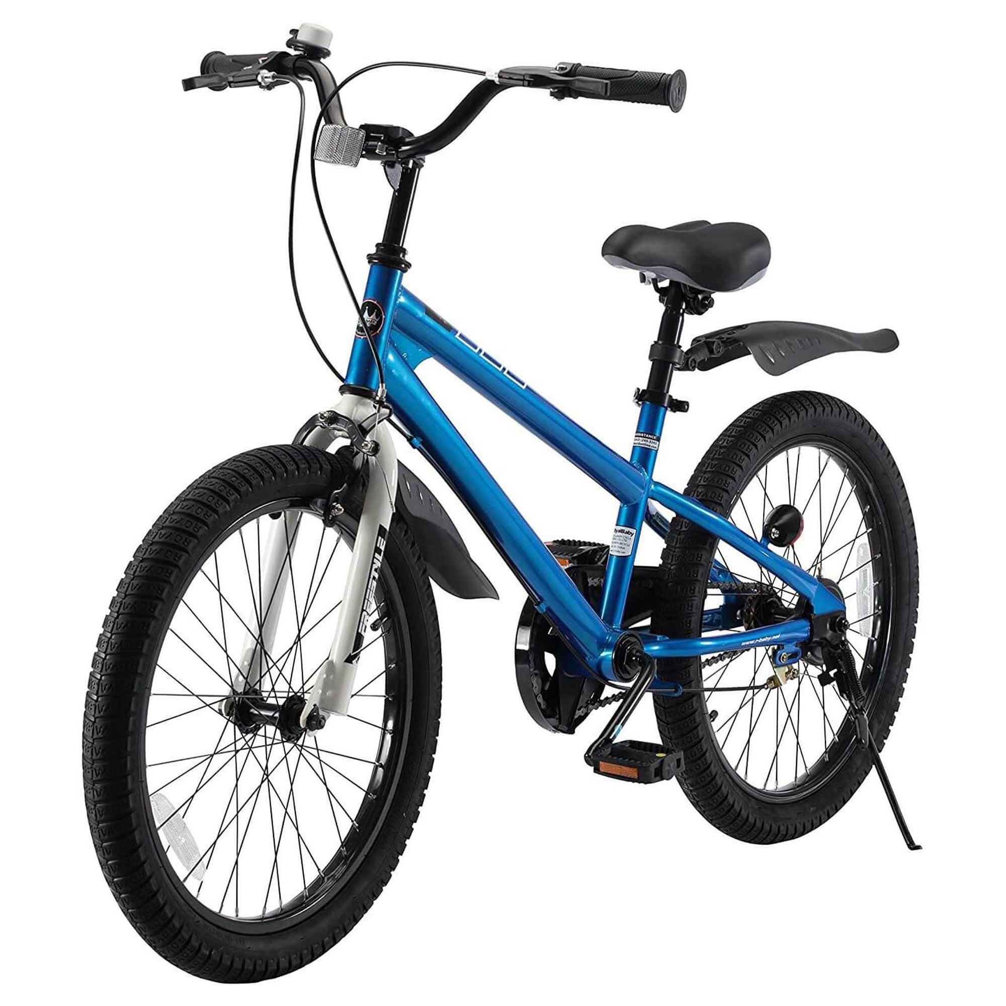 RoyalBaby Freestyle 20" Bicycle with Kickstand & Water Bottle, Blue (Open Box)
