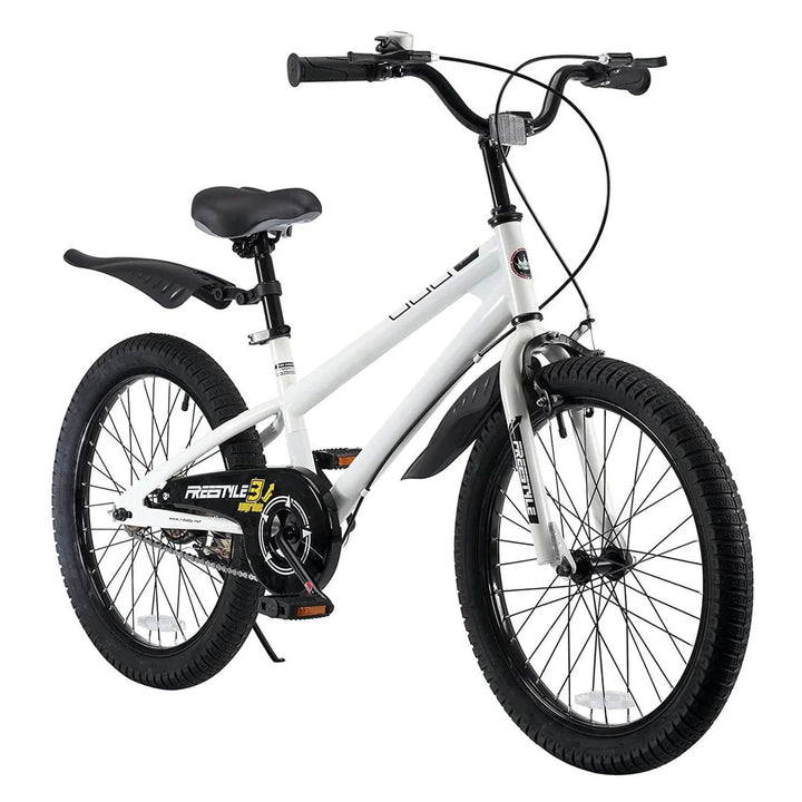 RoyalBaby Freestyle 20" Kids Bicycle w/Kickstand & Water Bottle, White (Used)