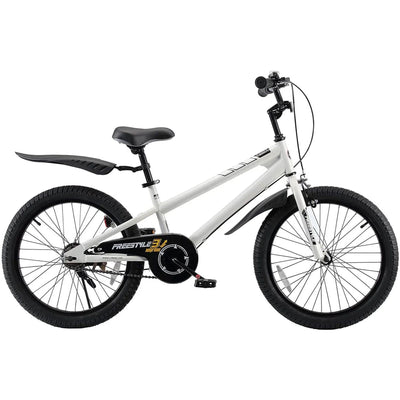 RoyalBaby 20" Kids Bicycle with Kickstand and Water Bottle, White (Open Box) - VMInnovations
