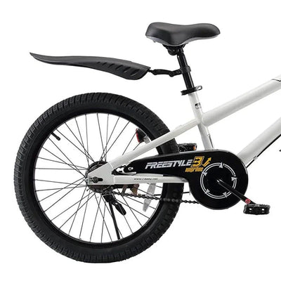 RoyalBaby Freestyle 20" Kids Bicycle w/Kickstand & Water Bottle, White (Used) - VMInnovations