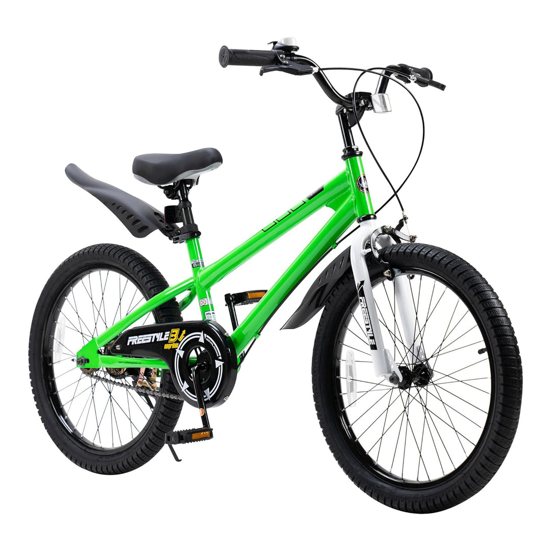 RoyalBaby Freestyle Kids 20 Inch Bike with Kickstand, Bell and Reflectors, Green