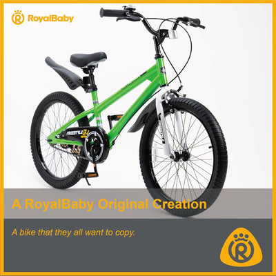 RoyalBaby Freestyle Kids 20 Inch Bike with Kickstand, Bell and Reflectors, Green