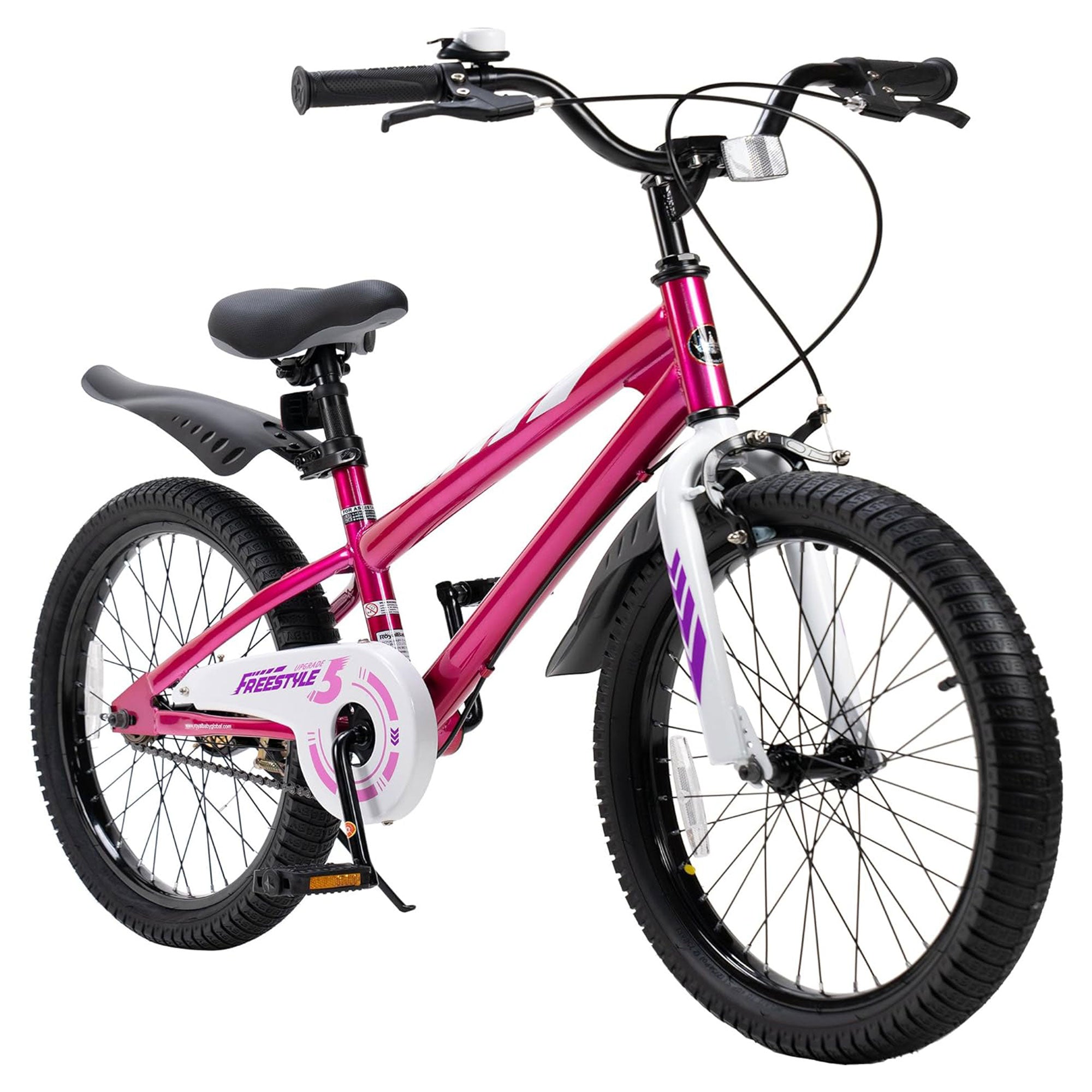 RoyalBaby 20" Kids Bicycle with Kickstand and Water Bottle, Fuchsia (Open Box) - VMInnovations