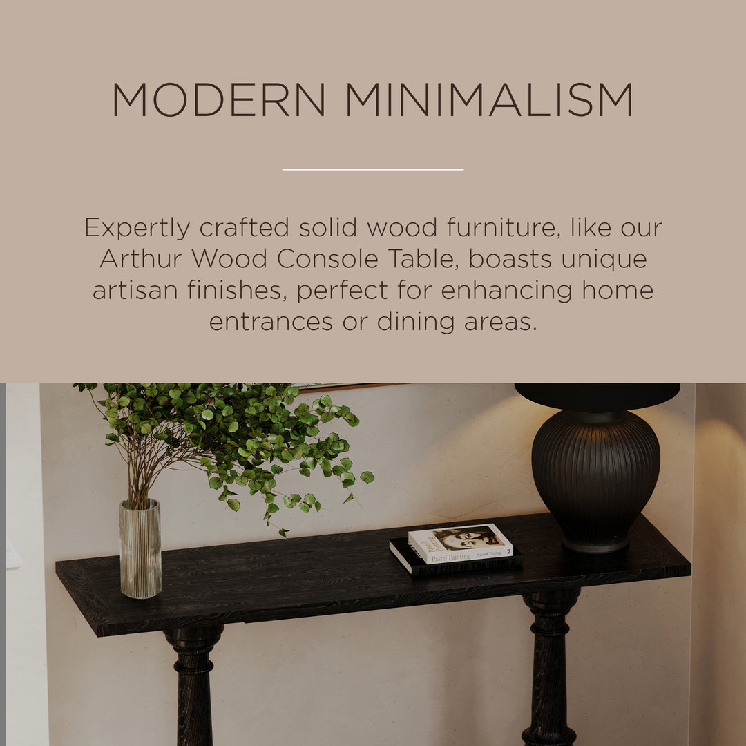 Maven Lane Traditional Wooden Console Table in Antiqued Black Finish (Open Box) - VMInnovations