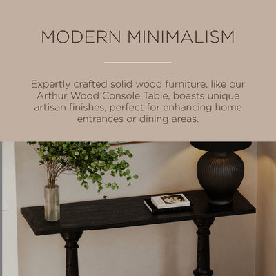 Maven Lane Traditional Wooden Console Table in Antiqued Black Finish (For Parts) - VMInnovations