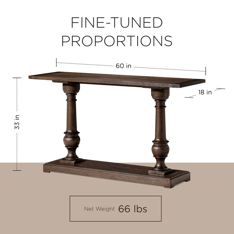 Maven Lane Arthur Traditional Wooden Table in Antiqued Brown Finish (Open Box)