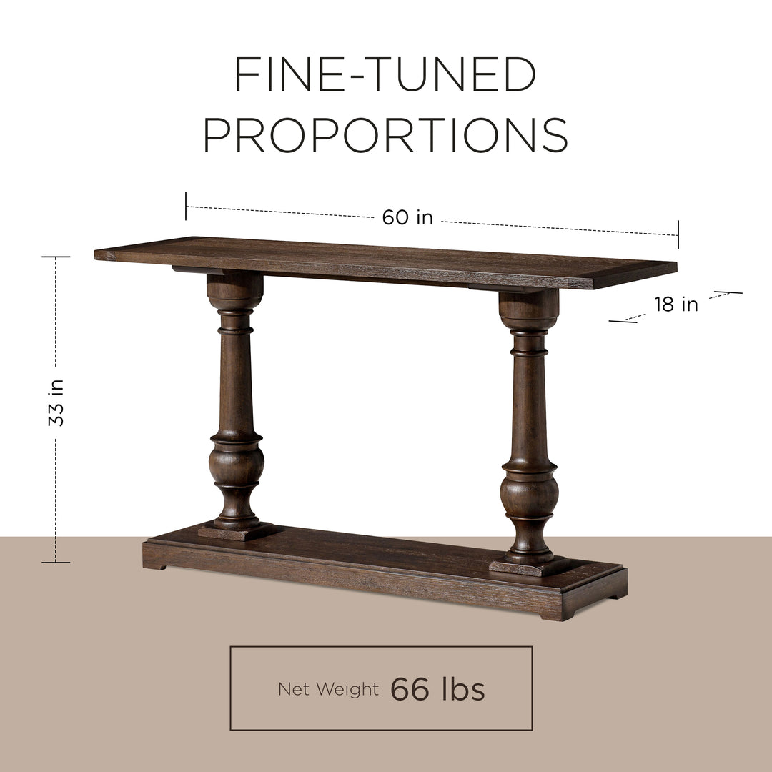 Maven Lane Arthur Traditional Wooden Console Table Antiqued Brown Finish (Used) - VMInnovations