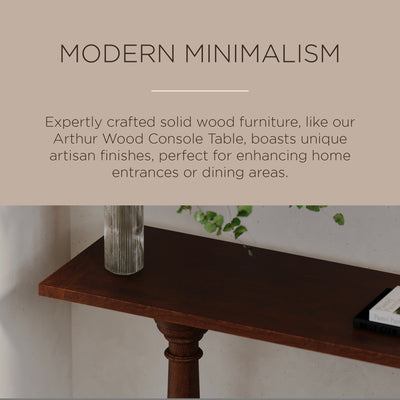 Maven Lane Arthur Traditional Wooden Console Table Antiqued Brown Finish (Used)