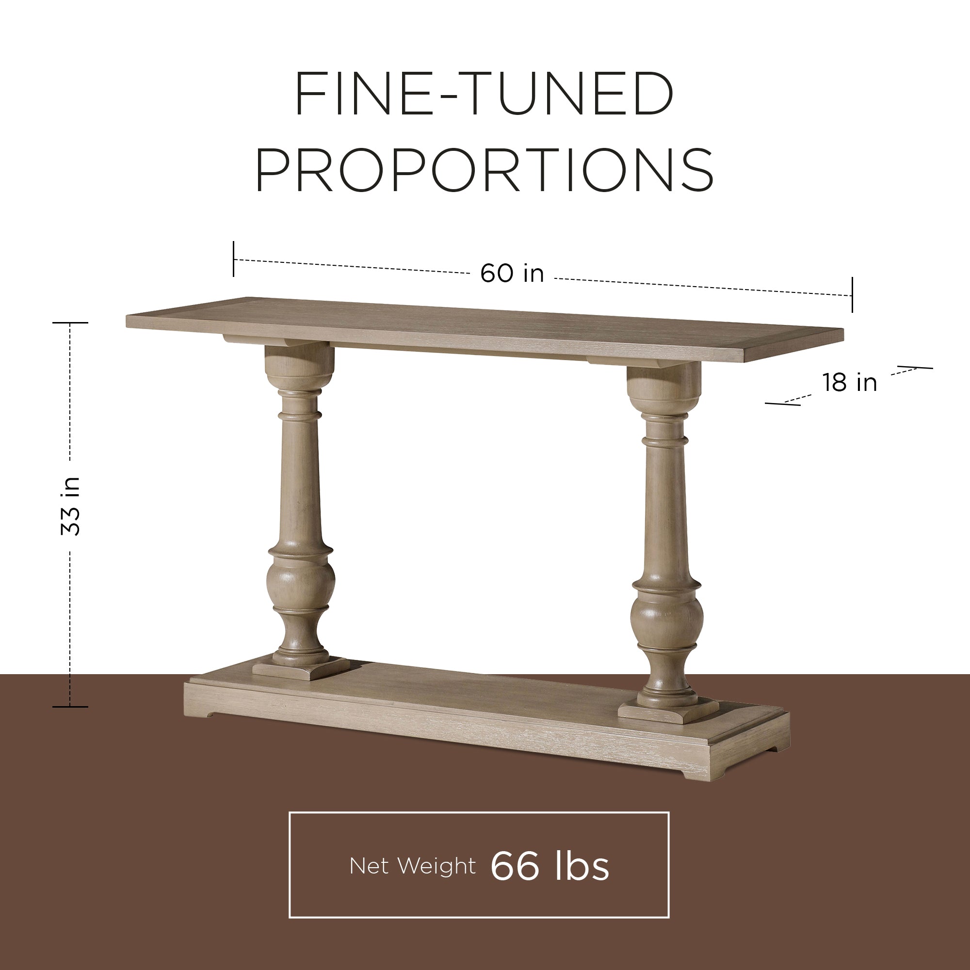 Maven Lane Arthur Traditional Wooden Console Table in Antiqued Grey Finish(Used) - VMInnovations