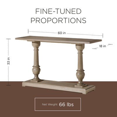 Maven Lane Arthur Traditional Wooden Console Table in Antiqued Grey Finish(Used) - VMInnovations