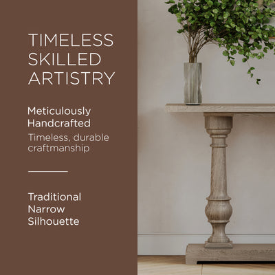 Maven Lane Arthur Traditional Wooden Console Table in Antiqued Grey Finish(Used) - VMInnovations