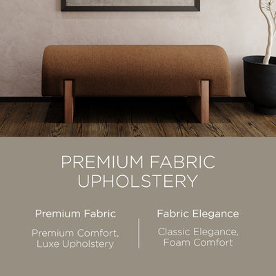 Maven Lane Modern Upholstered Wooden Bench in Refined Brown Finish (Open Box) - VMInnovations