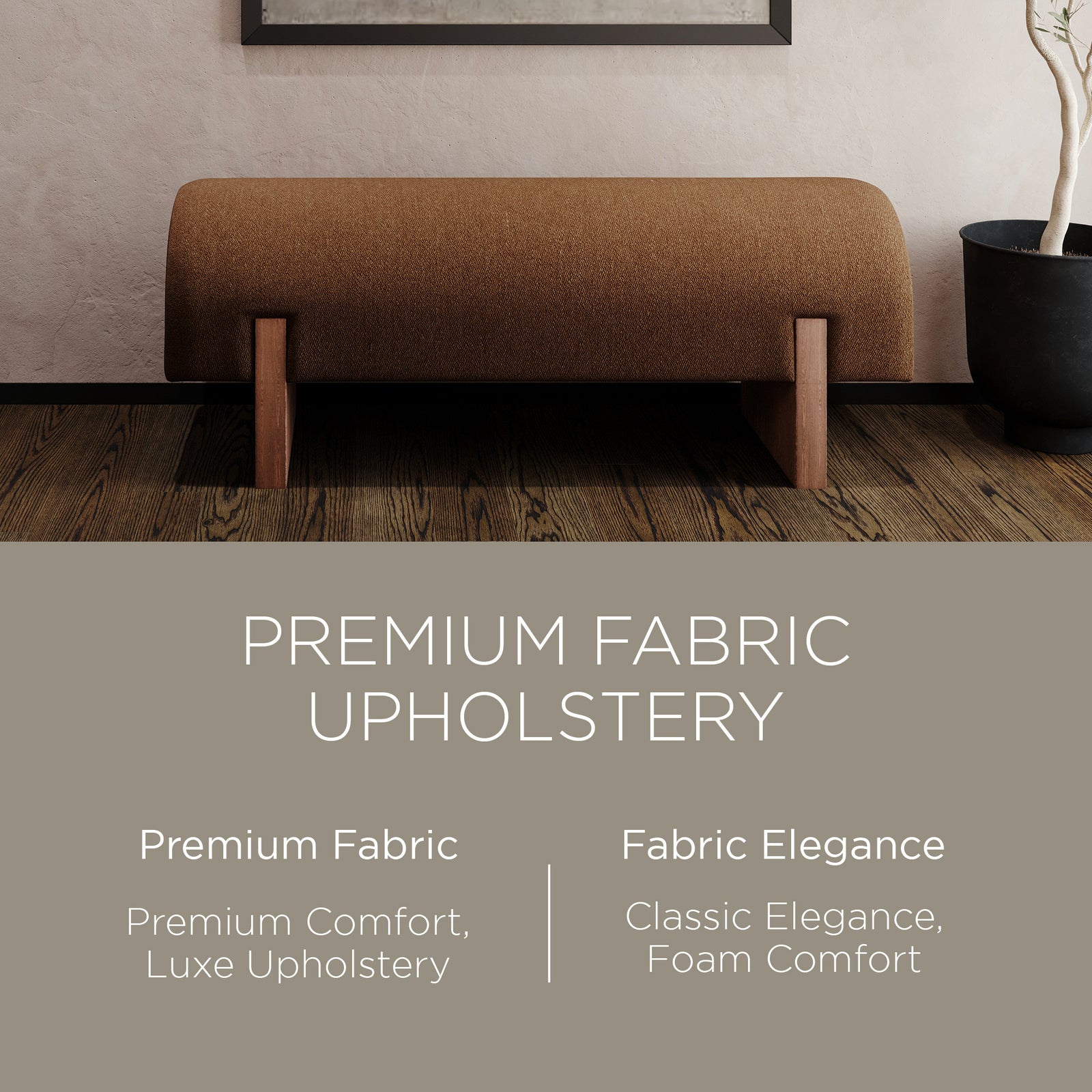 Maven Lane Juno Modern Wooden Bench in Refined Brown Finish (For Parts) - VMInnovations