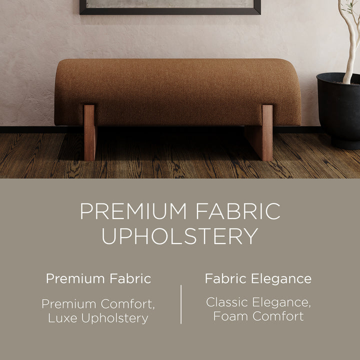 Maven Lane Juno Modern Wooden Bench in Refined Brown Finish (For Parts) - VMInnovations