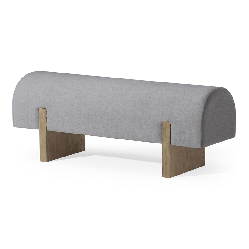 Maven Lane Juno Modern Upholstered Wooden Bench in Refined Grey Finish (Used)