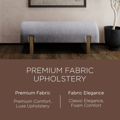 Maven Lane Juno Modern Upholstered Wooden Bench in Refined Grey Finish (Used) - VMInnovations