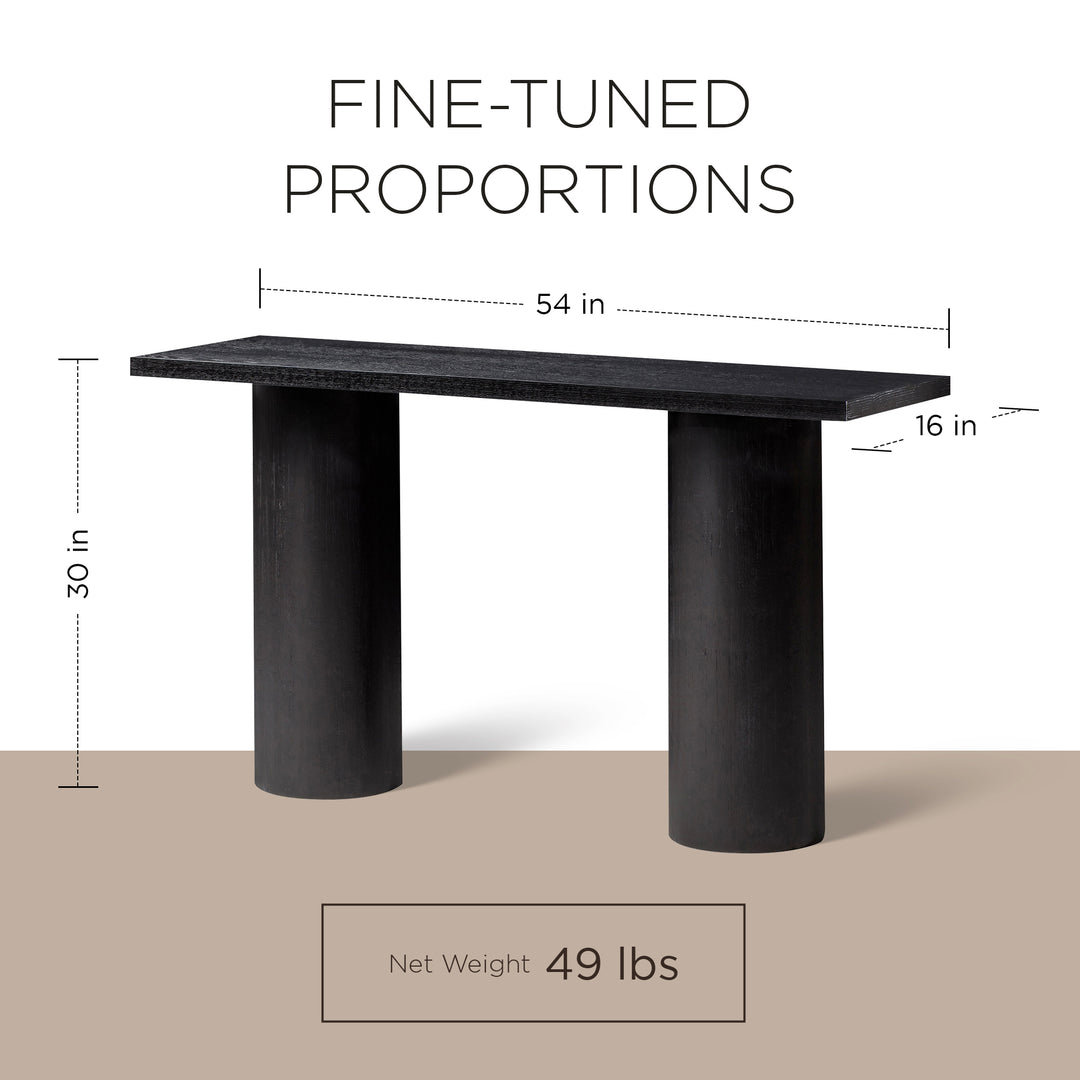 Maven Lane Lana Contemporary Wooden Console Table in Refined Black Finish (Used) - VMInnovations