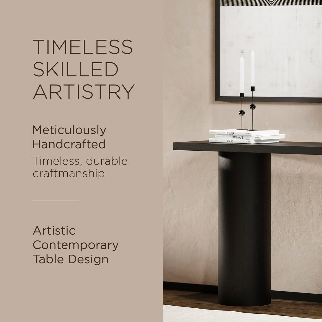 Maven Lane Lana Wooden Console Table in Refined Black Finish (Open Box) - VMInnovations