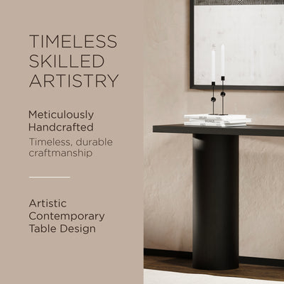 Maven Lane Lana Contemporary Wooden Console Table in Refined Black Finish (Used) - VMInnovations
