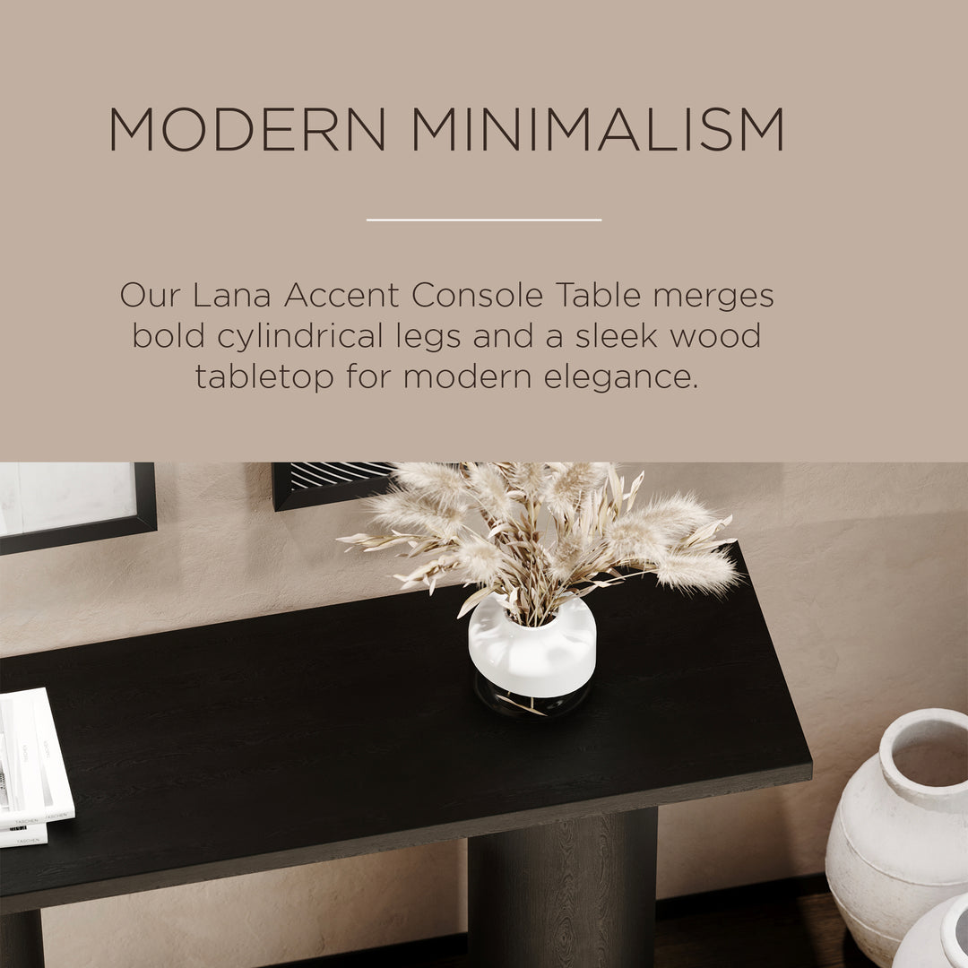 Maven Lane Lana Contemporary Wooden Console Table in Refined Black Finish (Used) - VMInnovations