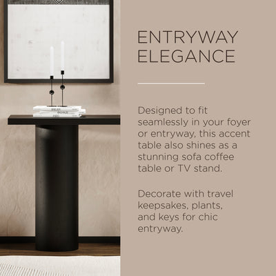 Maven Lane Lana Contemporary Wooden Console Table in Refined Black Finish (Used) - VMInnovations