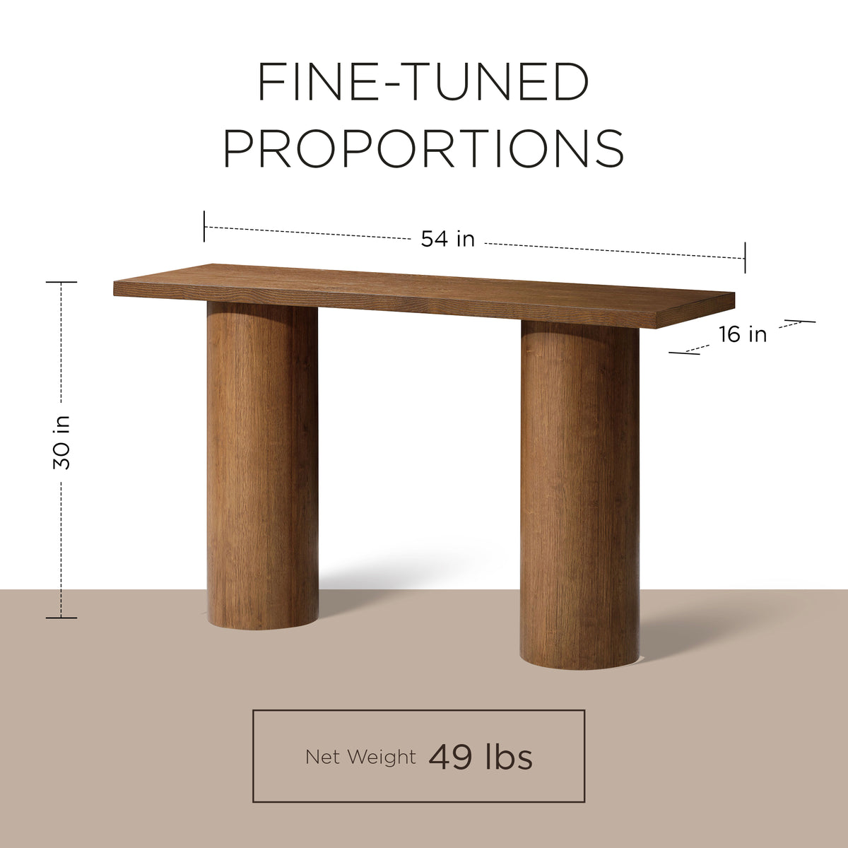 Maven Lane Lana Wooden Console Table in Refined Brown Finish (For Parts)