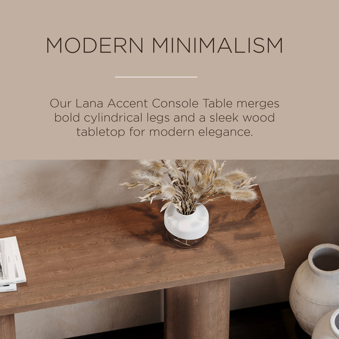 Maven Lane Lana Wooden Console Table in Refined Brown Finish (For Parts)