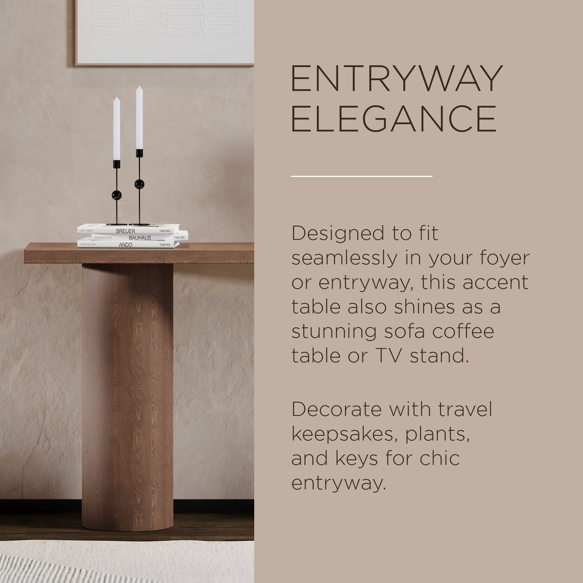 Maven Lane Lana Wooden Console Table in Refined Brown Finish (For Parts)