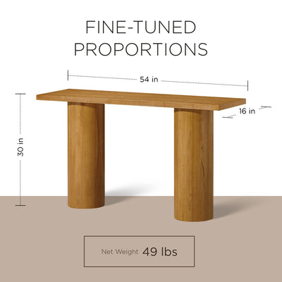 Maven Lane Lana Contemporary Wooden Console Table in Natural Finish (Open Box) - VMInnovations