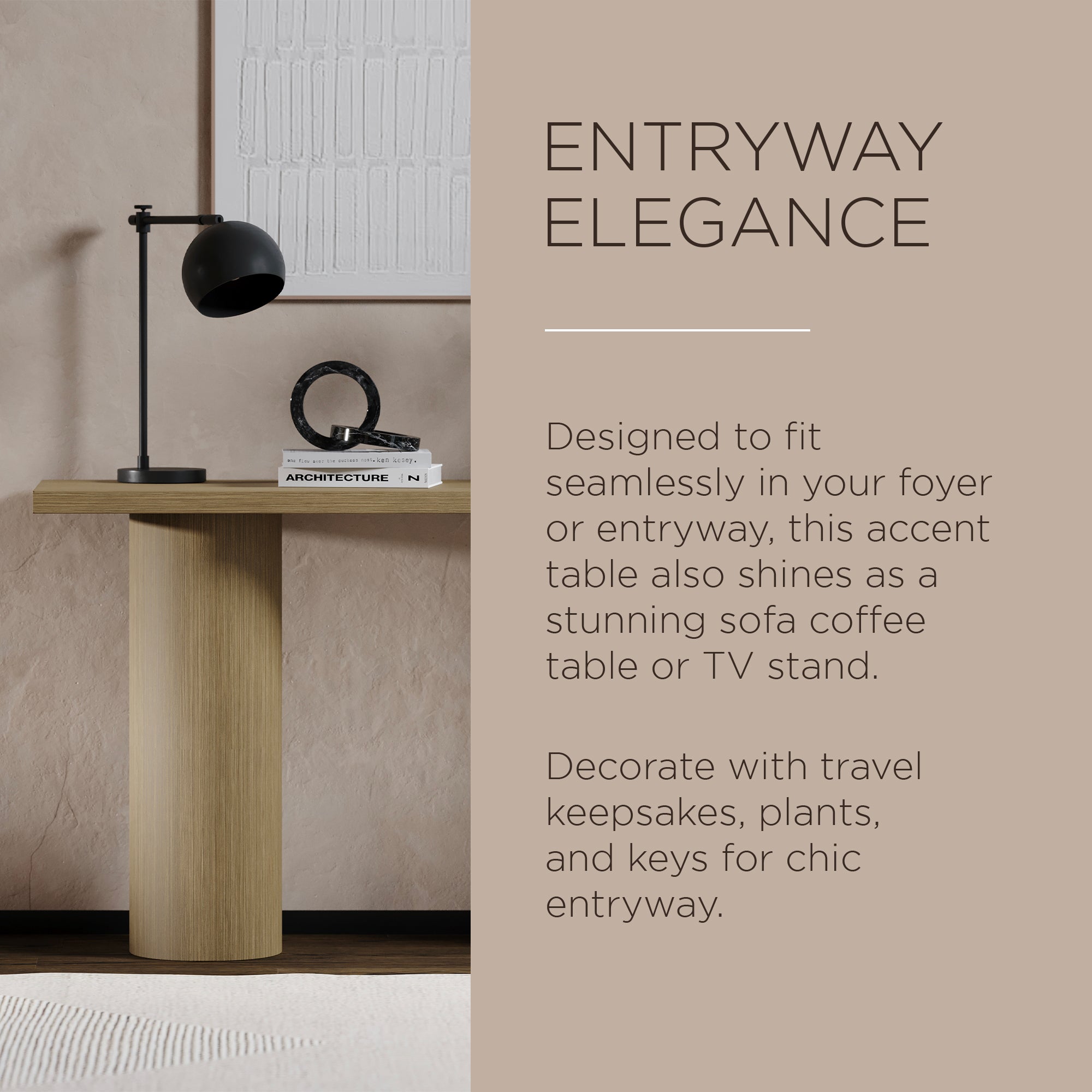 Maven Lane Lana Wooden Console Table in Refined Grey Finish (Open Box) - VMInnovations