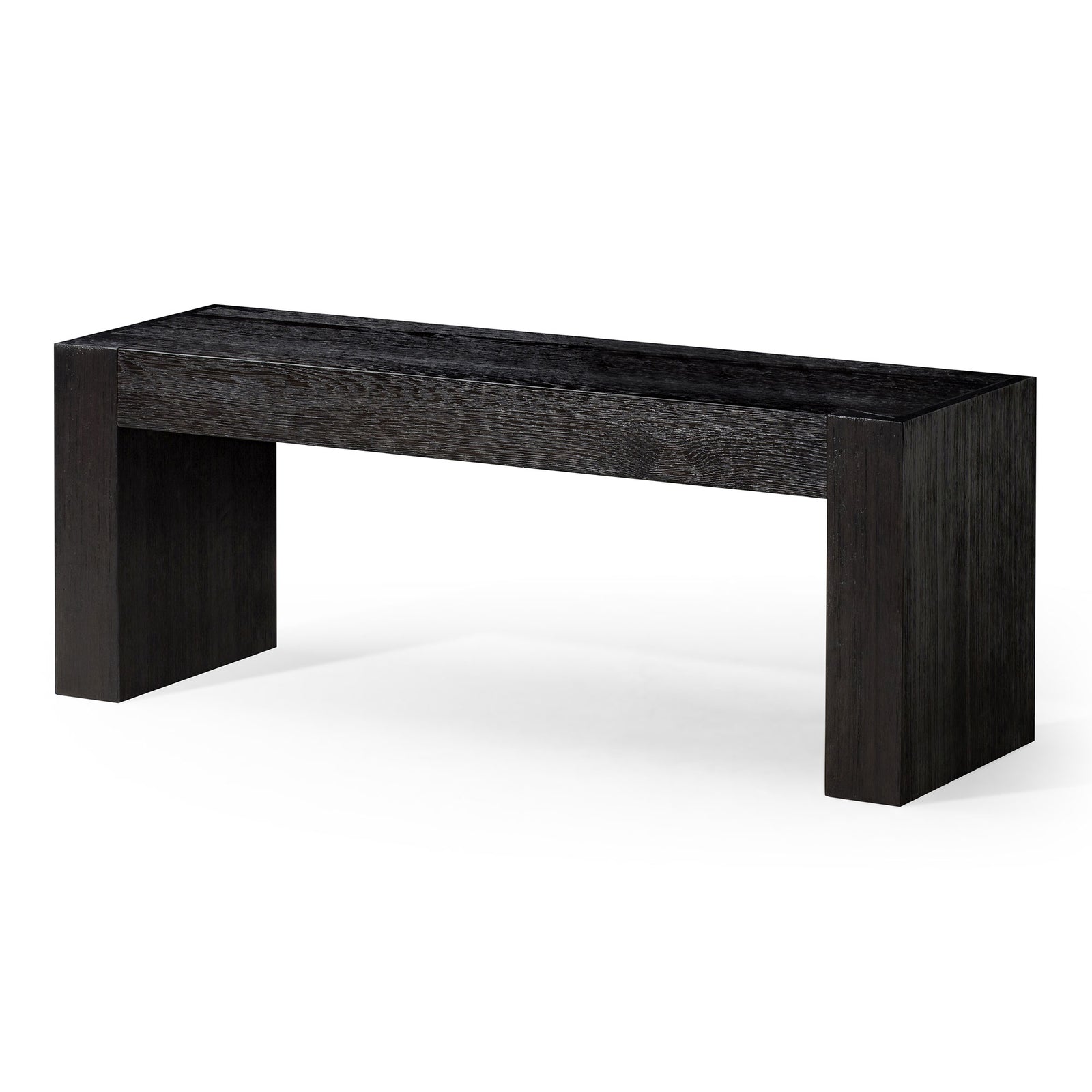 Maven Lane Zeno Contemporary Wooden Bench in Weathered Black Finish (Open Box) - VMInnovations