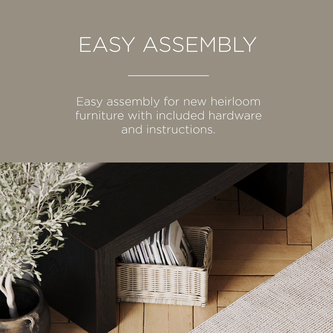 Maven Lane Zeno Contemporary Wooden Bench in Weathered Black Finish (For Parts)