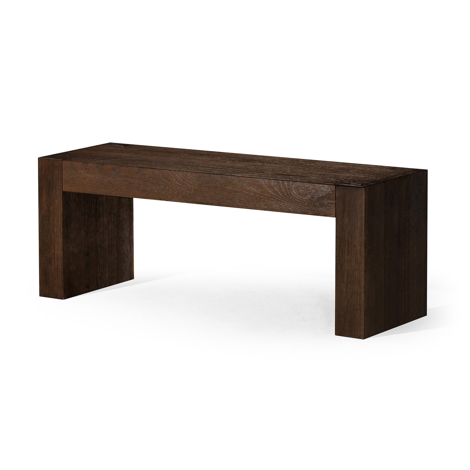 Maven Lane Zeno Contemporary Wooden Bench in Weathered Brown Finish (Used) - VMInnovations