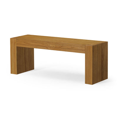 Maven Lane Zeno Contemporary Wooden Bench in Weathered Natural Finish (Used)