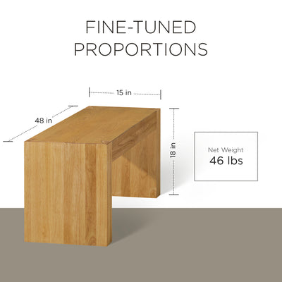 Maven Lane Zeno Contemporary Wooden Bench in Weathered Natural Finish (Used)