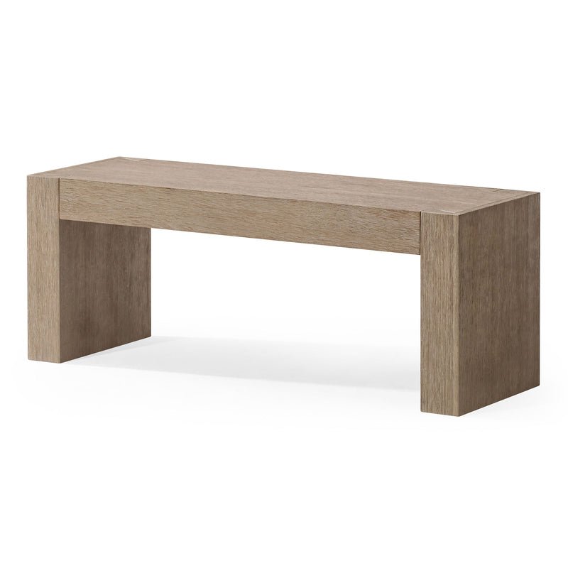 Maven Lane Zeno Contemporary Wooden Bench in Weathered Grey Finish
