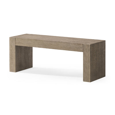 Maven Lane Zeno Contemporary Wooden Bench in Weathered Grey Finish (Used)