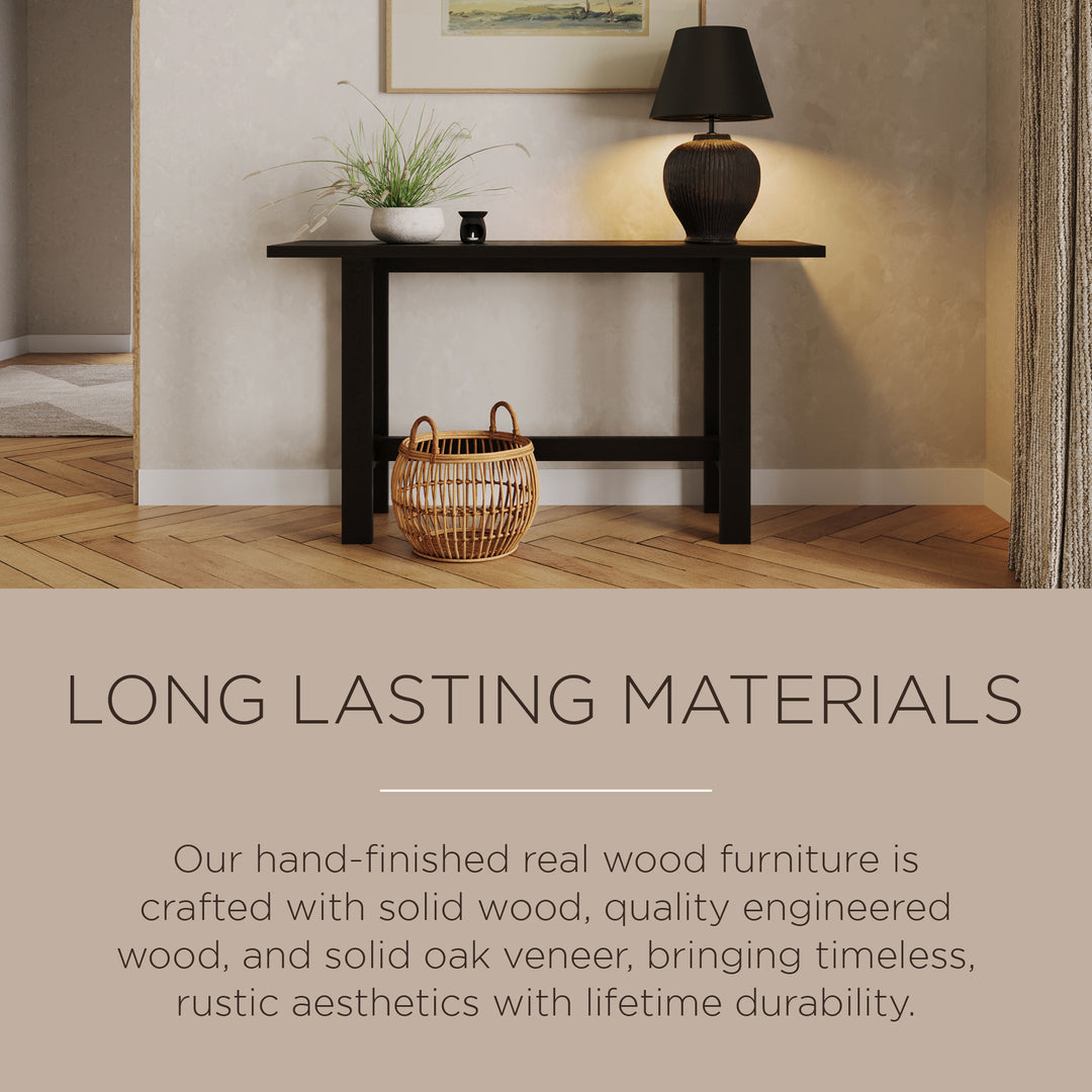 Maven Lane Hera Modern Wooden Console Table in Weathered Black Finish (Open Box) - VMInnovations