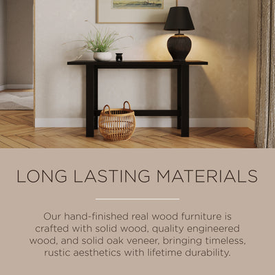 Maven Lane Hera Modern Wooden Console Table in Weathered Black Finish (Open Box) - VMInnovations