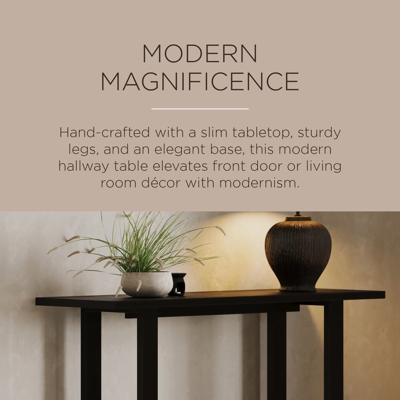 Maven Lane Hera Modern Wooden Console Table in Weathered Black Finish (Open Box)