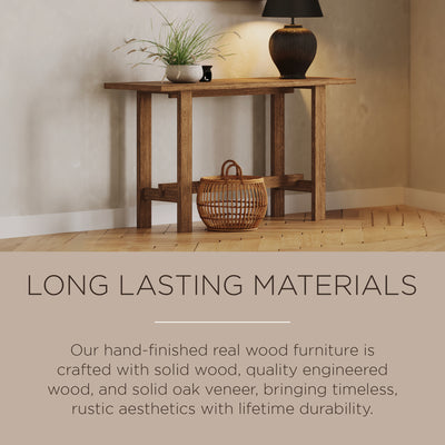 Maven Lane Hera Modern Wooden Console Table in Weathered Brown Finish - VMInnovations
