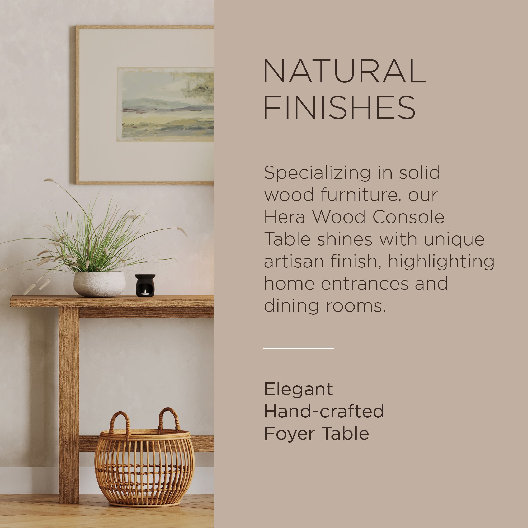 Maven Lane Hera Modern Wooden Console Table in Weathered Brown Finish - VMInnovations