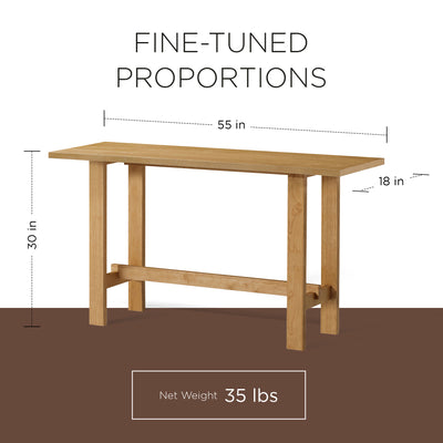 Maven Lane Hera Modern Wooden Table in Weathered Natural Finish (Open Box)