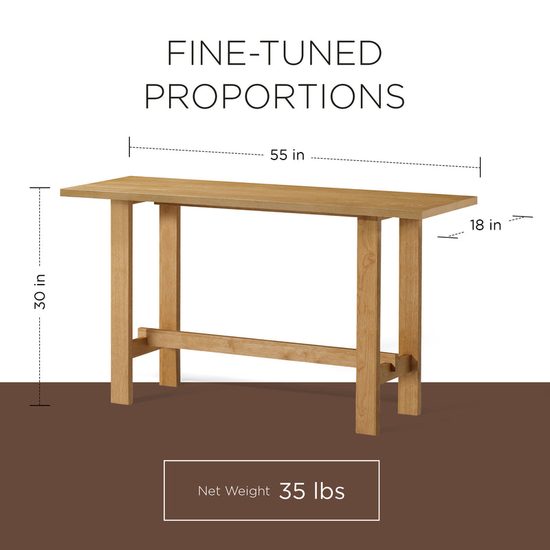 Maven Lane Hera Modern Wooden Table in Weathered Natural Finish (Open Box)