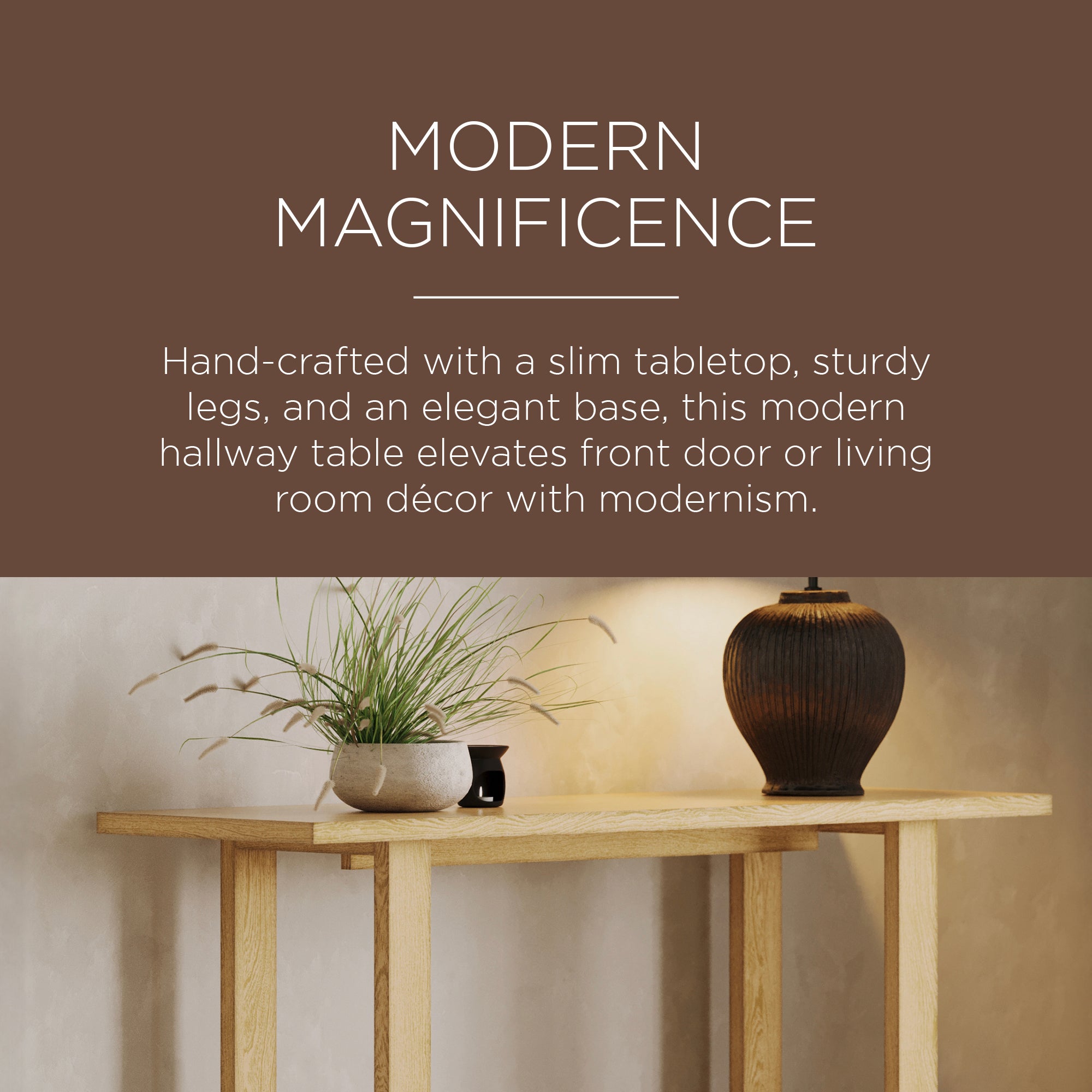 Maven Lane Hera Modern Wooden Console Table in Weathered Natural Finish (Used)