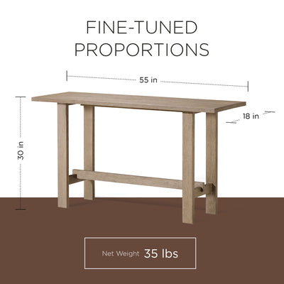 Maven Lane Hera Modern Wooden Console Table in Weathered Grey Finish