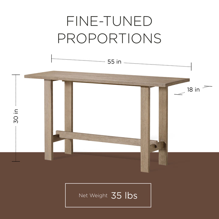 Maven Lane Hera Modern Wooden Console Table in Weathered Grey Finish (Open Box)