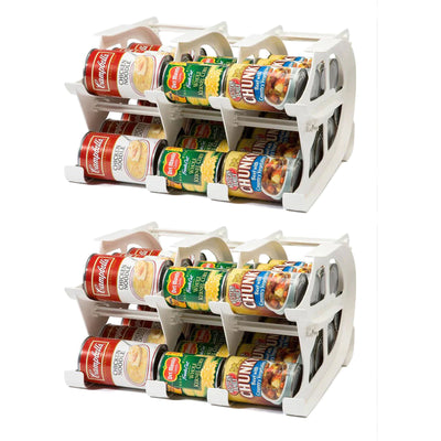 FIFO Countertop Mini Can Tracker Holds 10-24 Oz Cans, USA Made, White (2 Pack) - VMInnovations