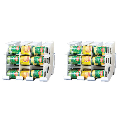 FIFO Countertop Can Tracker Holds 54 10 to 15 Oz Cans, USA Made, White (2 Pack) - VMInnovations