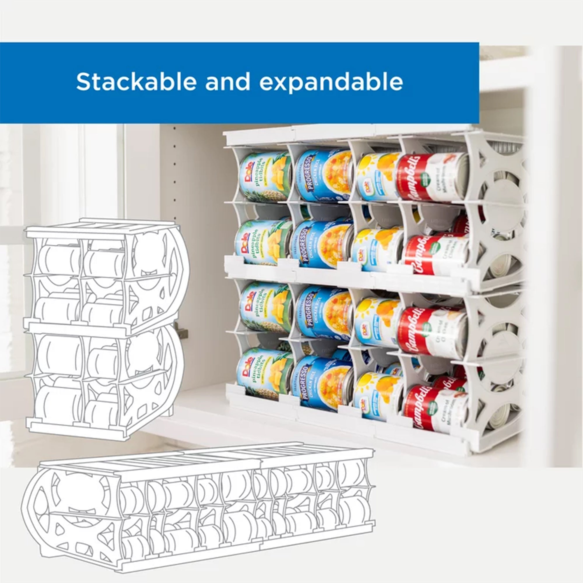 Shelf Reliance Cansolidator 20 Can Canned Food & Soda Storage, USA Made (2 Pack) - VMInnovations